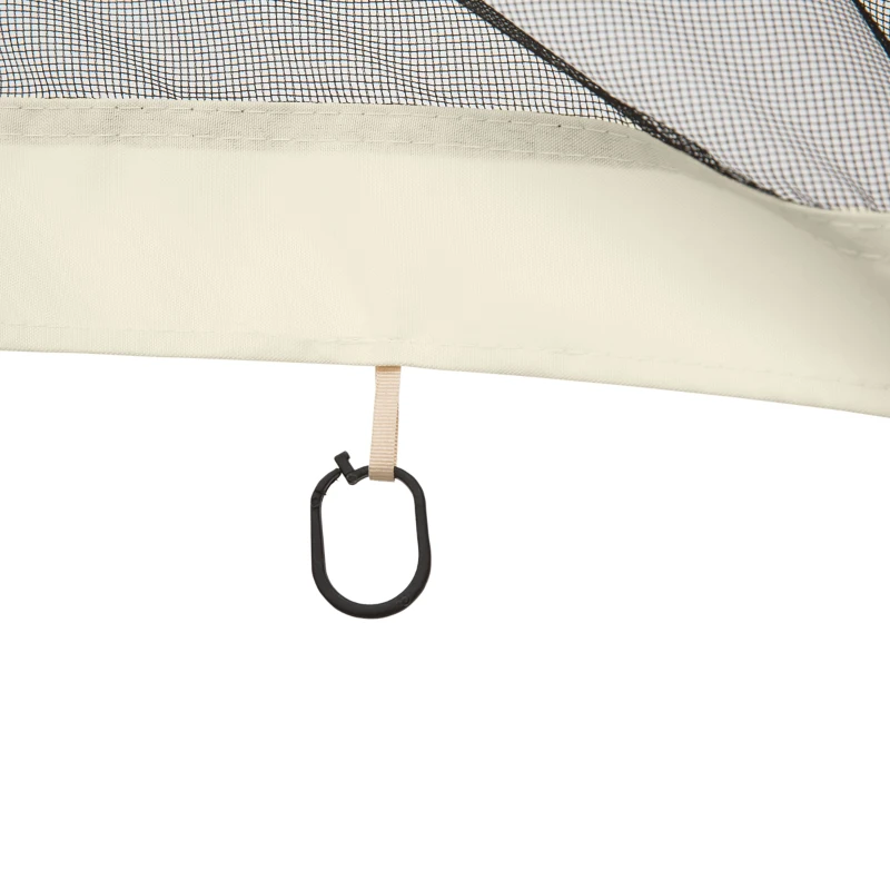 Outsunny Replacement Mosquito Netting for Gazebo 10' x 13' Black Screen Walls for Canopy with Zippers for Parties and Outdoor Activities, Cream White