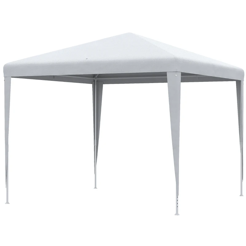 Outsunny 9' x 9' Portable Canopy Party Tent Gazebo Outdoor Sunshade for Weddings Parties with Dressed Legs, White