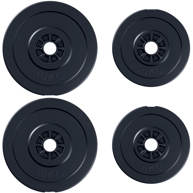 Soozier 4 Piece dumbbell Weight Plates Set 2 x 11lbs and 2 x 22lbs Black (Weights Only)