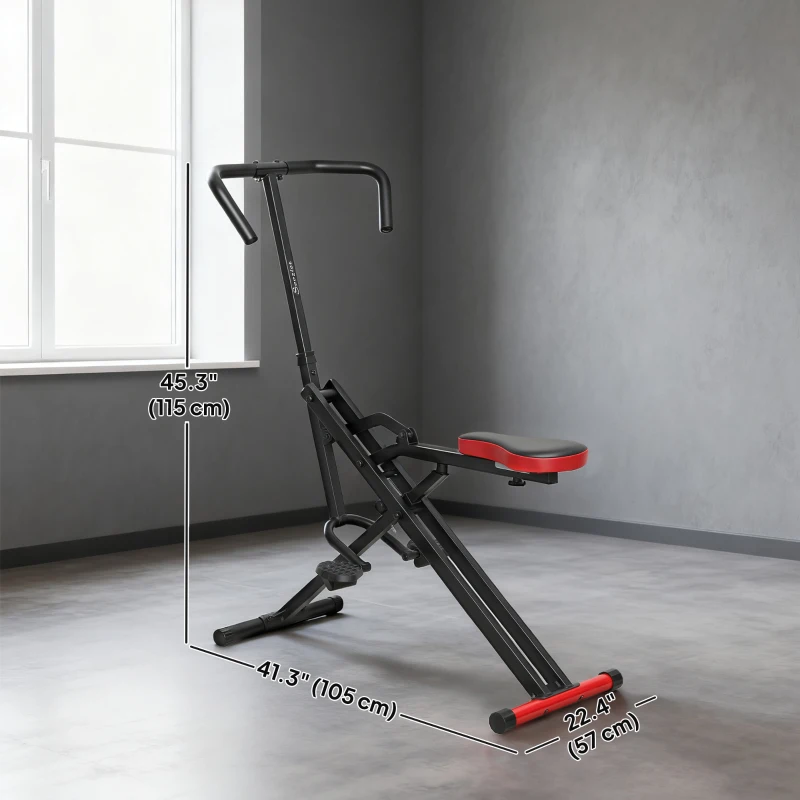 Soozier Foldable Squat Machine for Home Gym, Glute Workout Equipment for Arm, Leg and Glute Training, Red