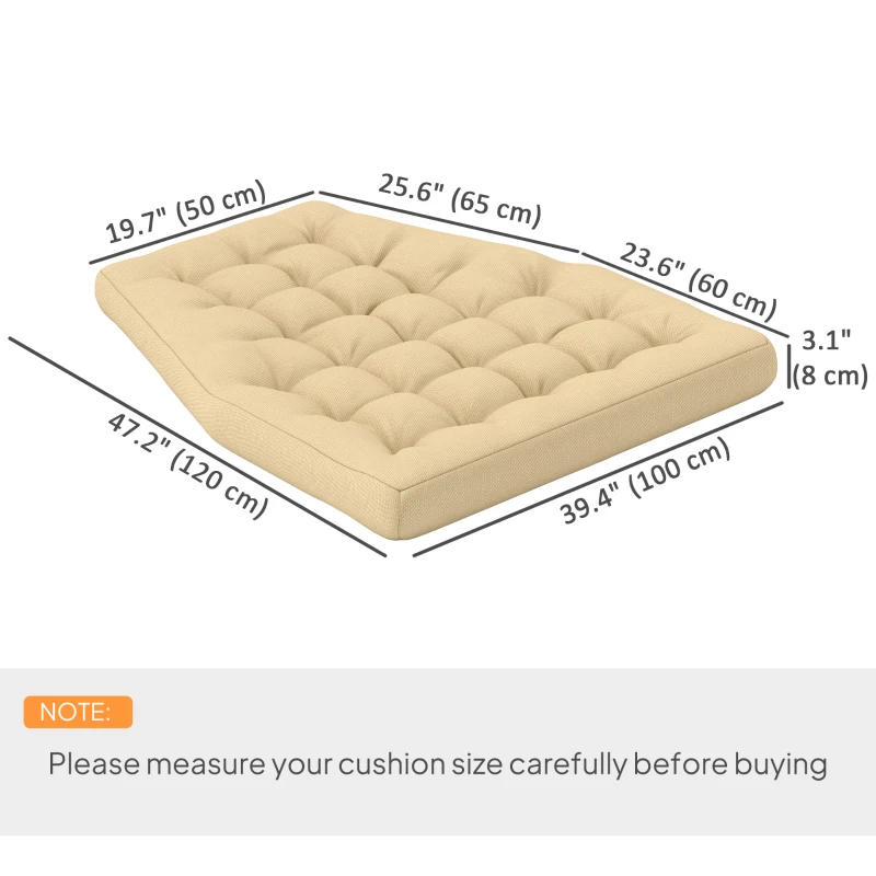 Outsunny Outdoor Swing Cushion, Tufted Patio Cushion Replacement for Garden Chair Egg Chair,  Indoor Outdoor Seat Cushion, Beige