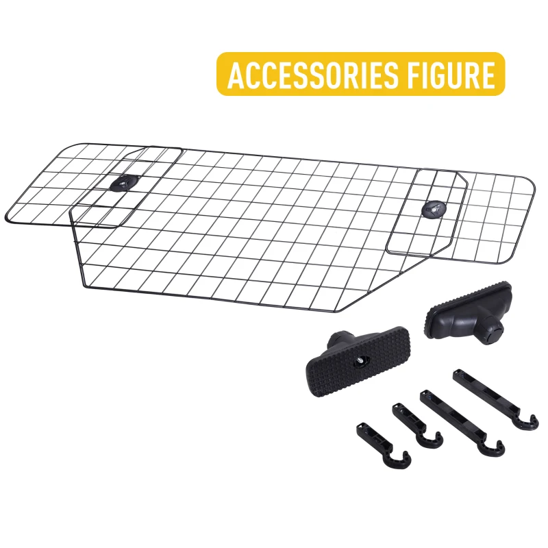 PawHut Adjustable Dog Car Barrier for SUV Vehicle Car Cargo Trunk Wire Mesh Universal Backseat Car Pet Barrier, Pet Safety