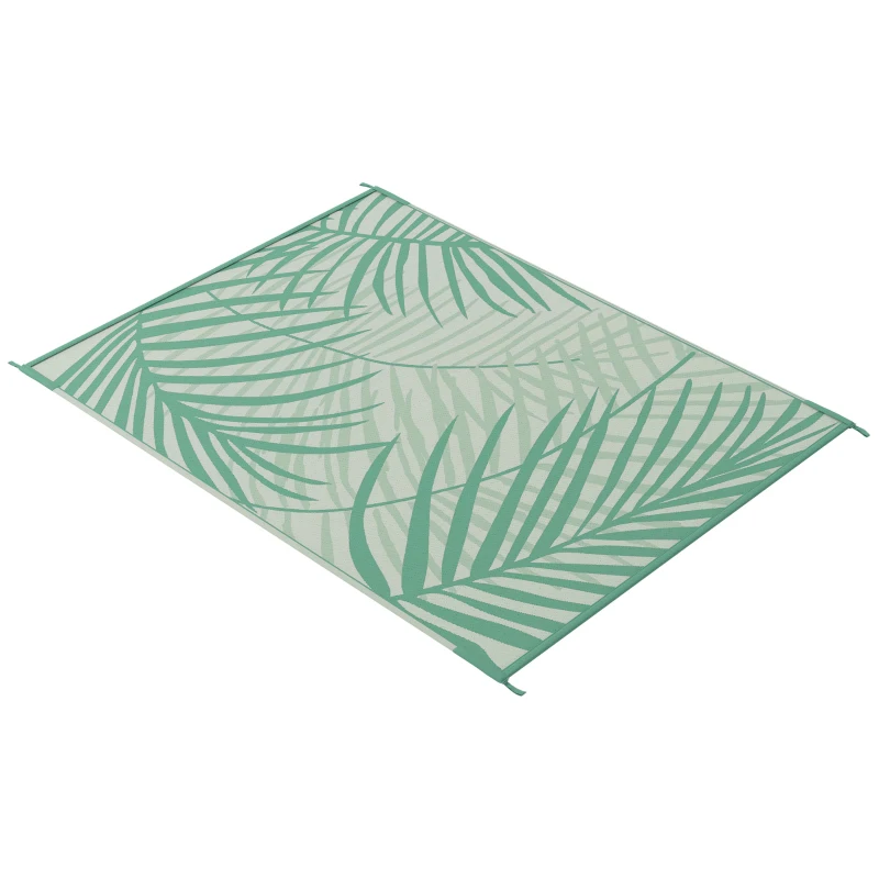 Outsunny Reversible Outdoor Rug with Carry Bag, 9' x 12' Waterproof Rug, Portable RV Camping Carpet for Backyard