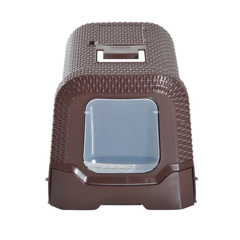 PawHut D31-002 Deluxe Cat Litter Pan, Coffee