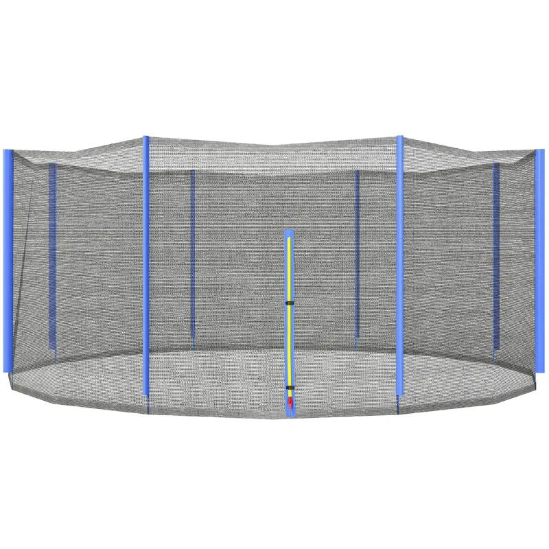 Soozier Trampoline Net Enclosure for 14ft Round Trampoline with 8 Straight Poles Poles Not Included, Weather Resistant Trampoline Netting Replacement with Zippered Entrance, Blue
