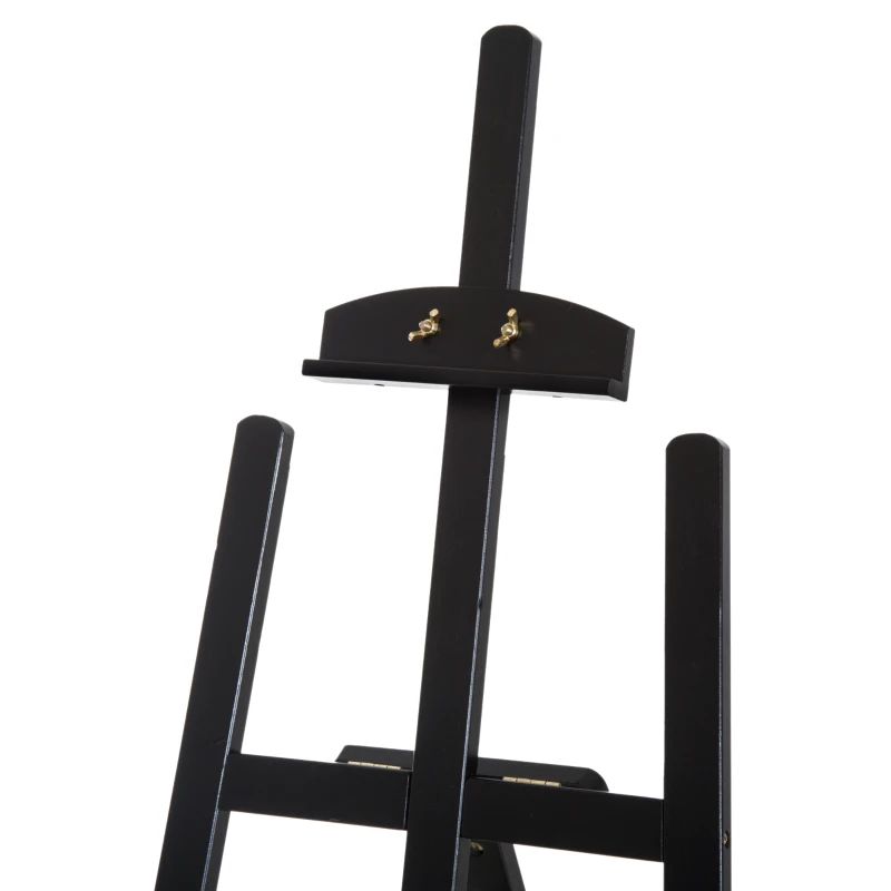 HOMCOM 55" Beech Wood Adjustable Folding Art Easel Stand that Tilts up to 90° Degrees with Sturdy Material, Black