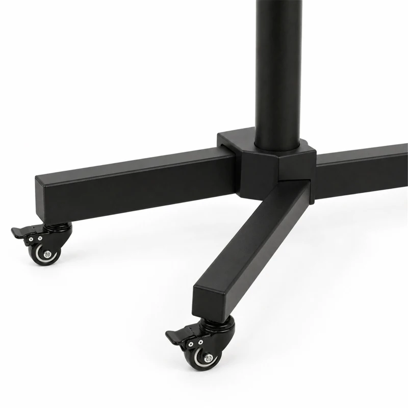 HOMCOM Rolling TV Stand for 32-75 Inch Screens, Mobile TV Stand with Tilt, Height Adjustable, Locking Wheels, Black