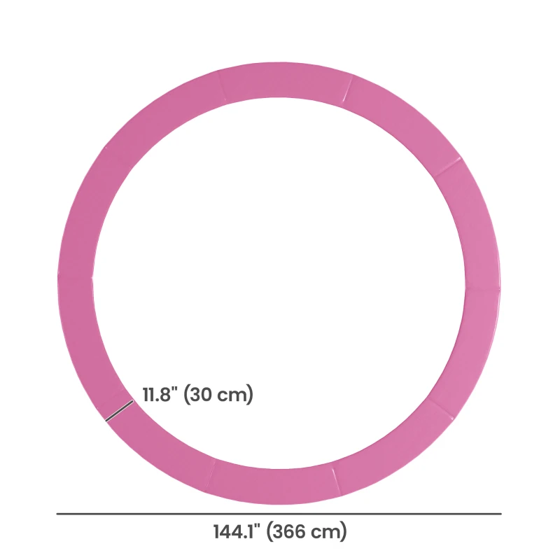 Soozier 14FT Trampoline Spring Cover, Trampoline Pad Replacement, Waterproof and Tear-Resistant, All-Weather Trampoline Accessories, No Holes for Pole, Pink