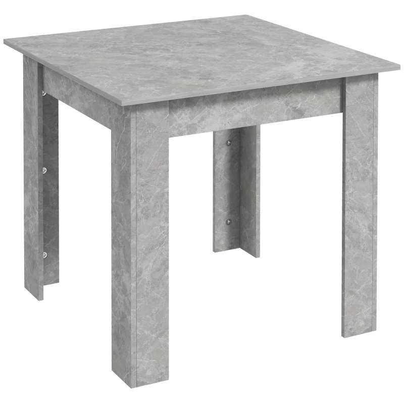 HOMCOM Square Dining Table, Modern Dining Room Table with Faux Cement Effect, Space Saving Small Kitchen Table, Cement Grey