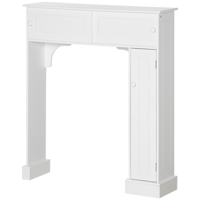 HOMCOM Modern Over The Toilet Storage, Bathroom Cabinets Over Toilet with 2 Sliding Doors, 3 Adjustable Shelves, White