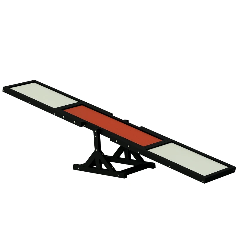 PawHut Wood Pet Seesaw, Dog Agility Training Equipment for Obedience Training, Weather Resistant, Black
