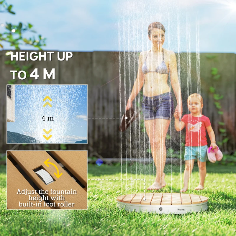 Outsunny Foot Control Outdoor Shower Kit Portable Camping Shower Adjustable Aluminum Weatherproof