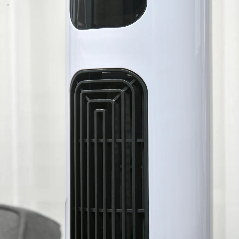 HOMCOM Freestanding Tower Fan Cooling for Home Bedroom with Oscillating, 3 Speed, 12h Timer, LED Sensor Panel, Remote Controller, White