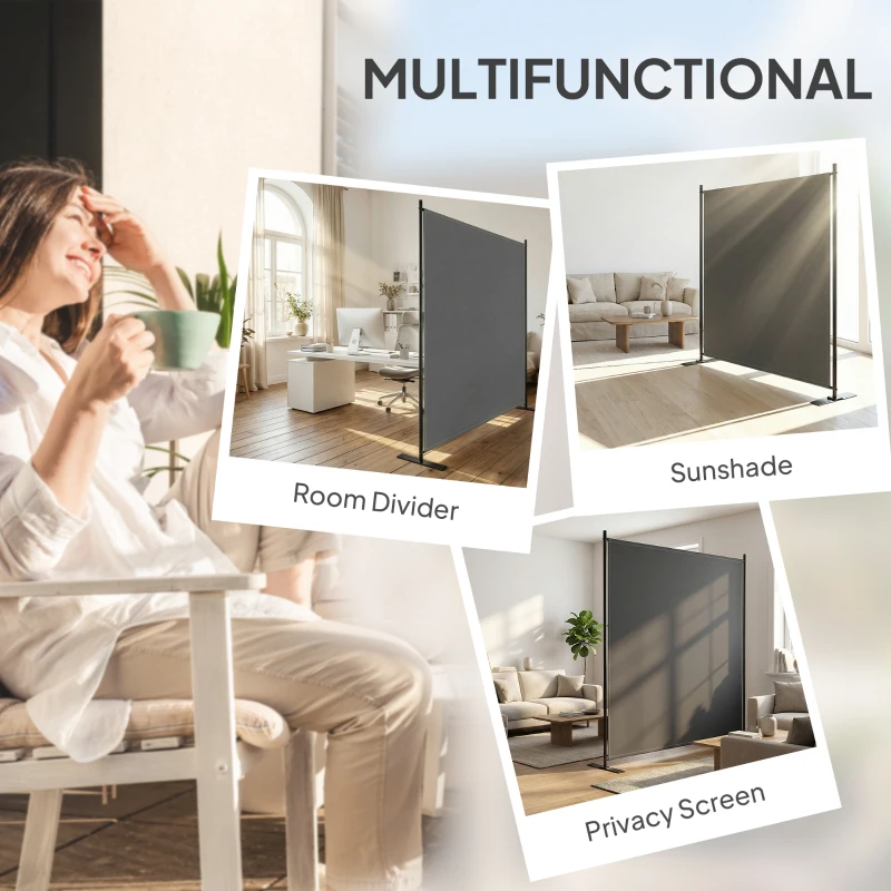 Outsunny Outdoor Freestanding Outdoor Privacy Screen, Privacy Panel, 70.9" x 70.9", Dark Grey