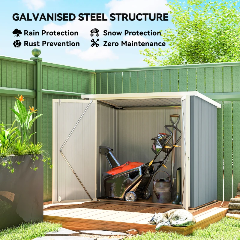 Outsunny 5' x 3' Metal Garden Storage Shed, Tool House with Double Doors for Backyard, Patio, Lawn