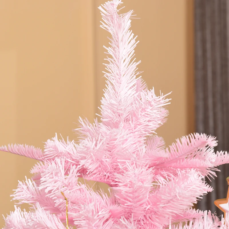 HOMCOM 6FT Artificial Christmas Tree Holiday Xmas Tree Decoration with Automatic Open for Home Party, Pink