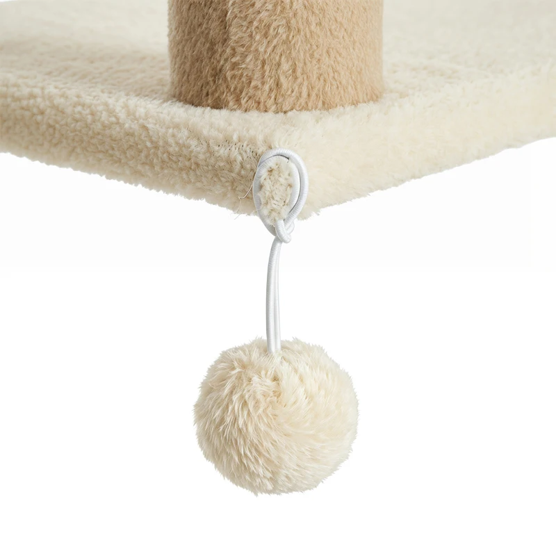 PawHut 87"-102" Floor to Ceiling Cat Tree w/ Sisal Scratching Posts, Anti-tip Kit, Perches, Toy Ball, Yellow