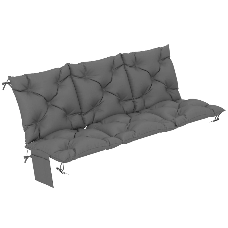 Outsunny Bench Cushion Water-Repellent Outdoor Furniture Pad Seater Swing Chair 59.1" x 39.4" Dark Grey