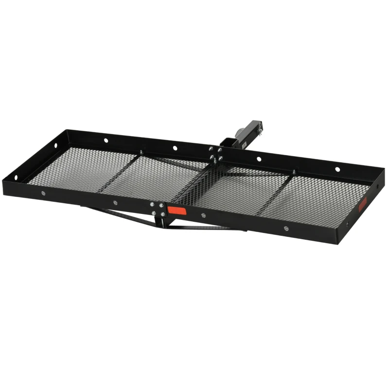Aosom Hitch Mount Cargo Carrier, 59''x19''x5'' Folding Luggage Basket with 350 lbs Capacity Fits 2'' Receiver for Car SUV