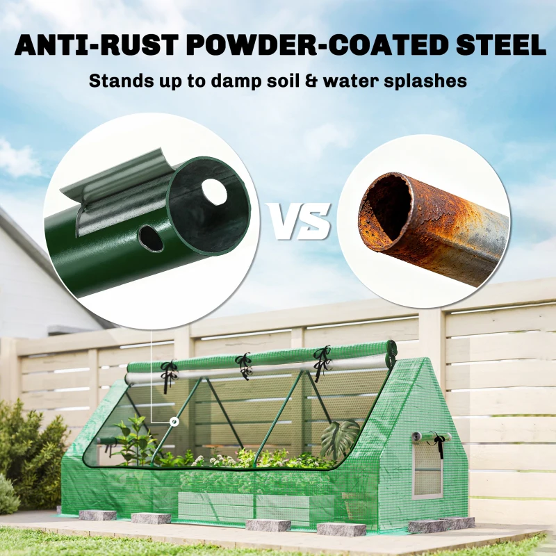 Outsunny Portable Mini Greenhouse with Mesh Windows for Indoor and Outdoor, 94.5" x 35.4" x 35.4", Green