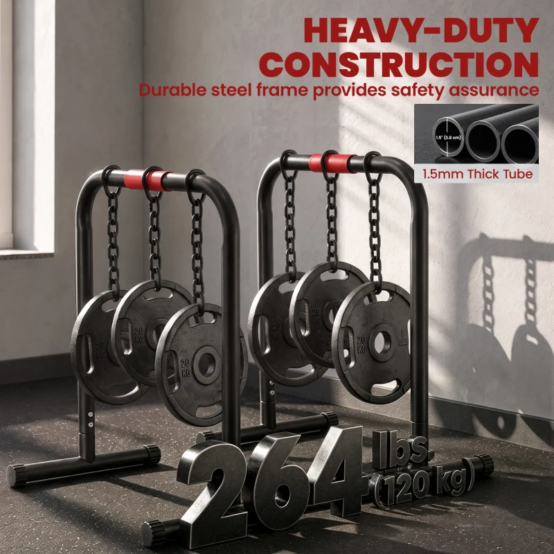Soozier Set of 2 Dip Bar, Dip Station Push Up Station for Full Body Strength Training Home Gym Black