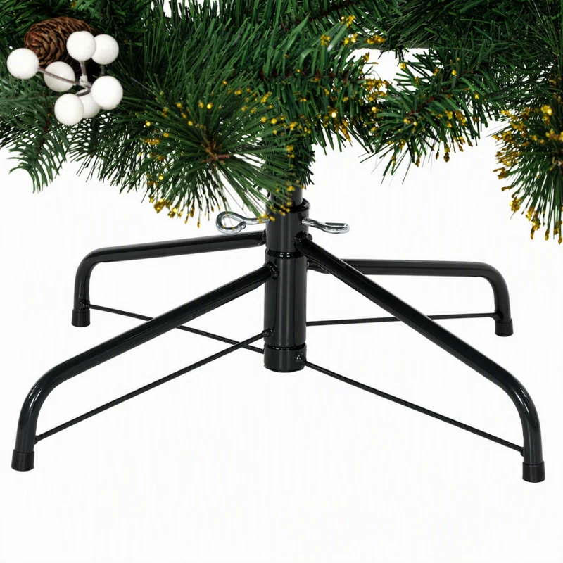 HOMCOM 6ft Christmas Tree with 716 Branch Tips, Easy-Assembly Hinged Design, Artificial Fir Xmas Tree for Home Office Holiday