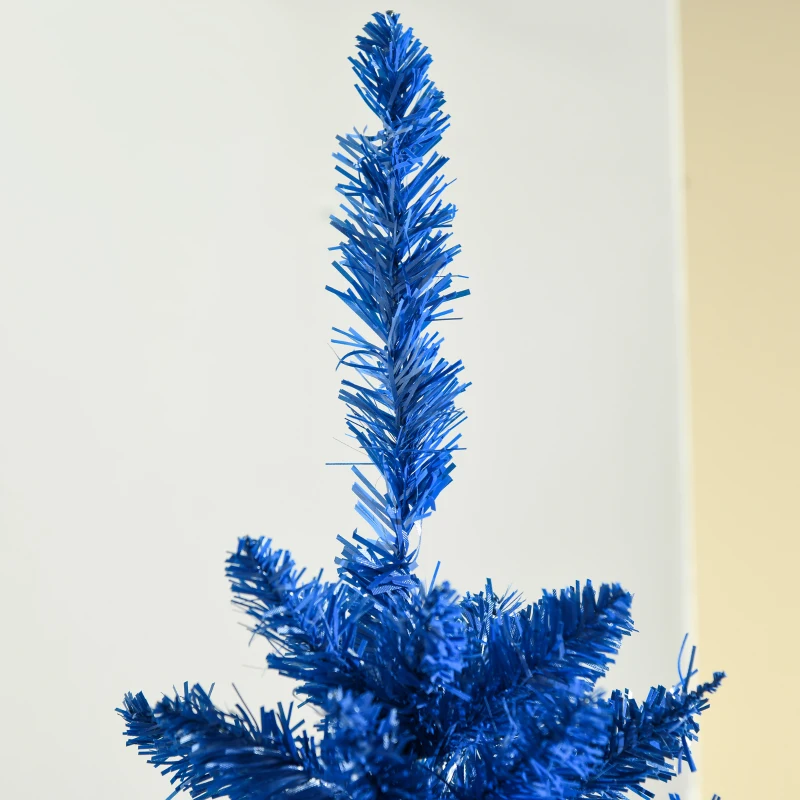 HOMCOM 5ft Pencil Christmas Trees, Skinny Artificial Christmas Tree for Xmas Holiday Decor, Deep Blue