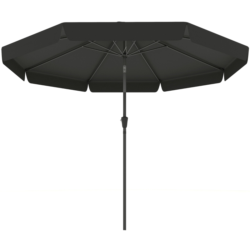 Outsunny 8.5 ft Outdoor Market Table Umbrella, Round Patio Umbrella with Tilt and Crank for Garden, Backyard, Deck, Black