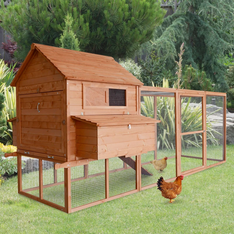 PawHut 144" Large Backyard Hen House Chicken Coop w/ Long Run