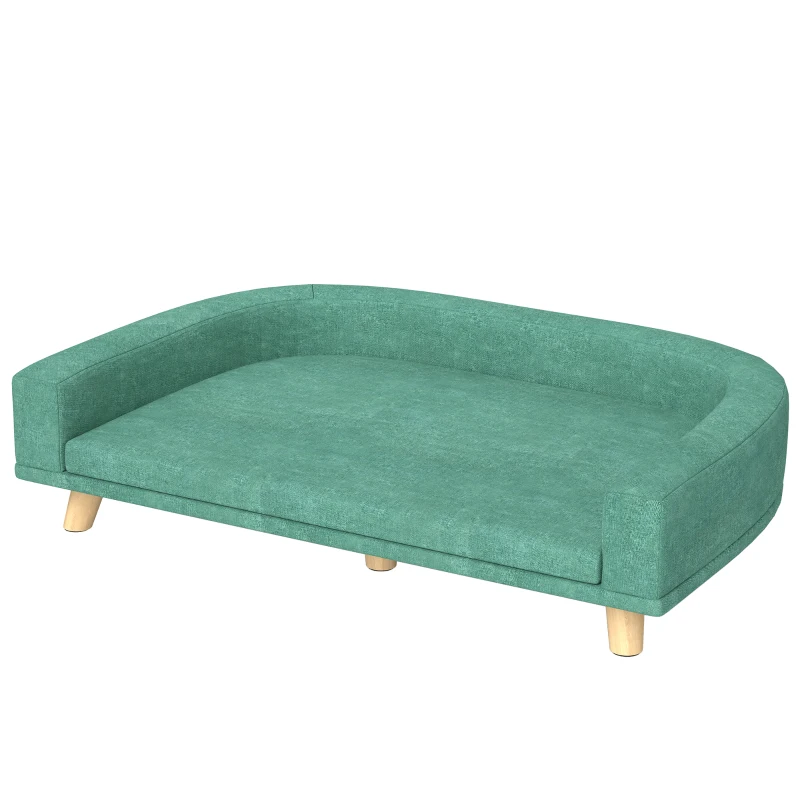 PawHut Dog Sofa for Large Dogs with Washable Cover, Anti-slip Foot Pads, Green