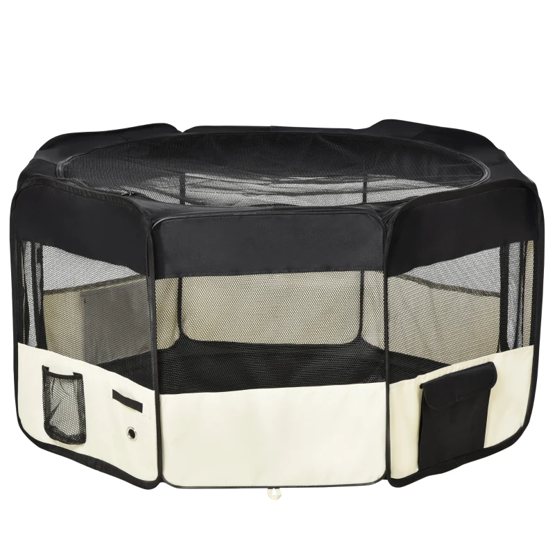 PawHut 49.2-inch Soft Pet Playpen Folding Dog Pen Outdoor with Bag