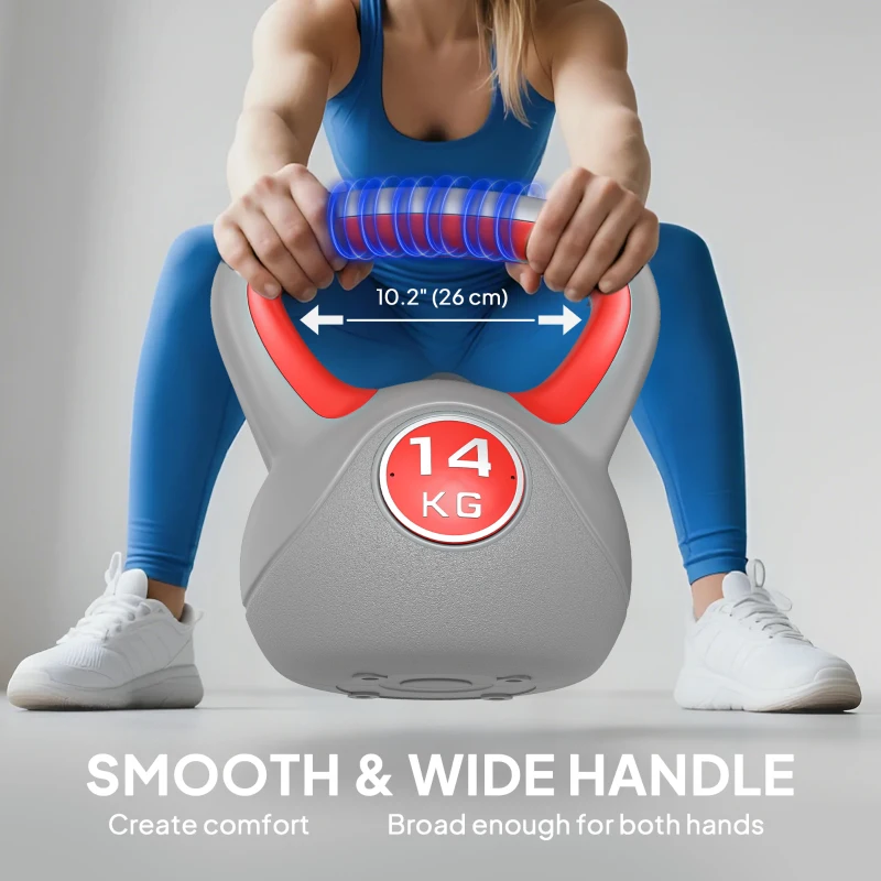 Soozier 31 lb Soft Kettlebell, Sand Filled Weight with Grip Handle, Solid Kettlebell Weight for Full Body Workout, Red