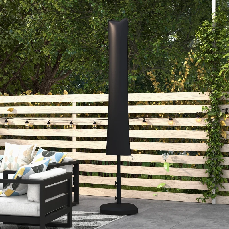 Outsunny Parasol Cover, Patio Cantilever Cover, Banana Umbrella Cover with Zipper, Black
