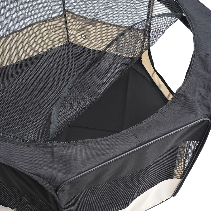 PawHut 49.2-inch Soft Pet Playpen Folding Dog Pen Outdoor with Bag