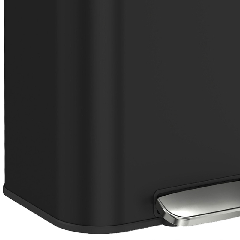 HOMCOM 13.2 Gallon Garbage Can, Slim Stainless Steel Trash Can with Removable PP Inner Bucket, Soft-Close Lid, Black