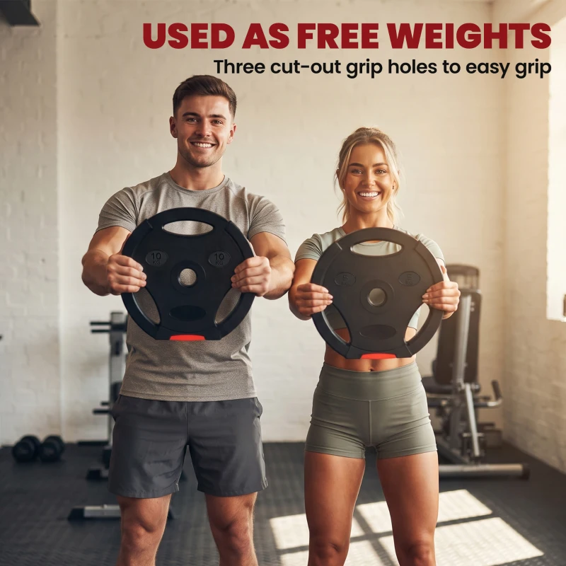 Soozier 1-Inch Weight Plates, Barbell Weights Set for Weightlifting and Strength Training, 2 x 22lbs + 2 x 11lbs