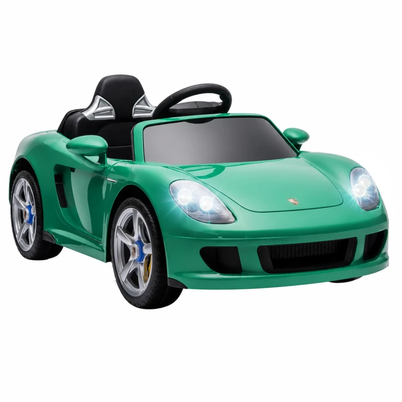 Qaba 12V Kids Ride On Car, Licensed Porsche Carrera GT with Remote, Rear Suspension, Smooth Start for Ages 3-6, Green