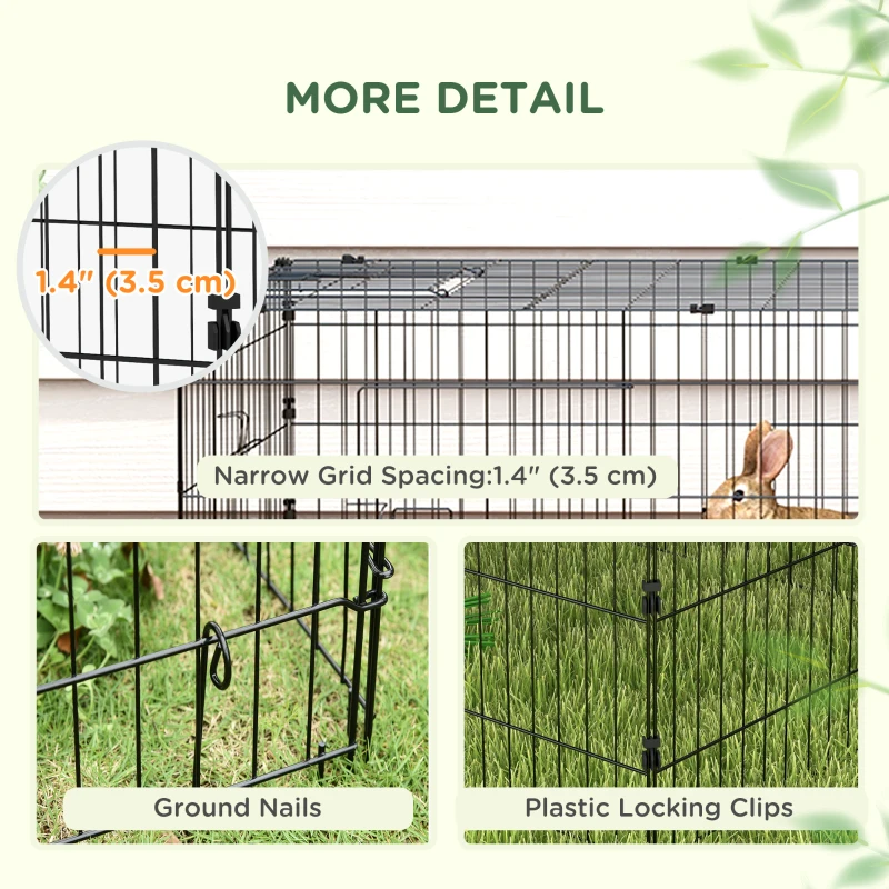 PawHut Small Animal Cage with Roof, Indoor/Outdoor Use, for Chicken, Rabbits, Chinchillas, 73" x 30" x 20", Green