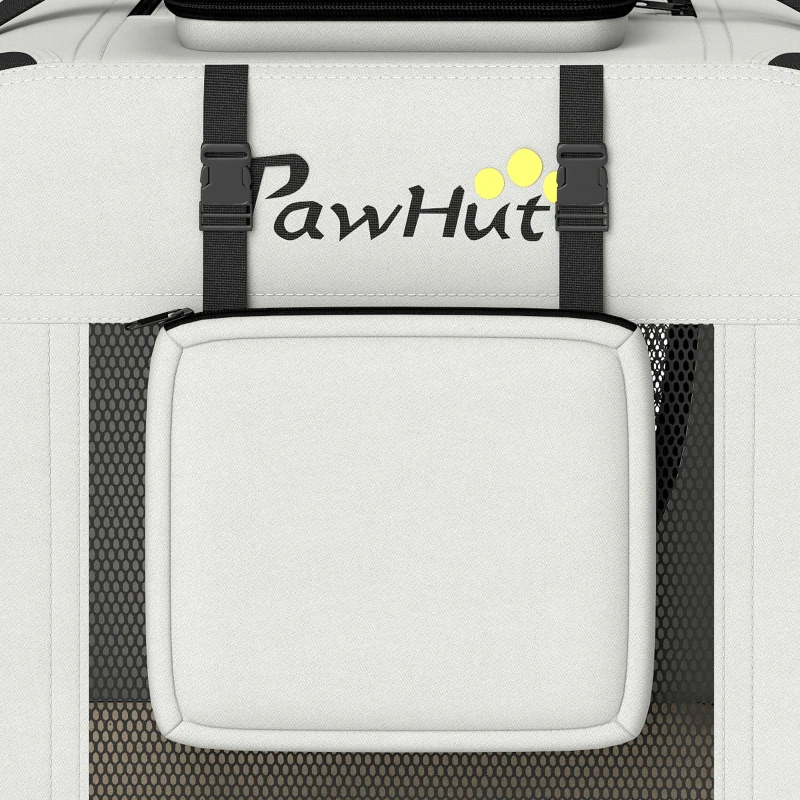 PawHut Pet Carrier Bag, Soft-Sided Dog Carrier for Extra Large Dogs, Portable Pet Travel Bag, Light Grey