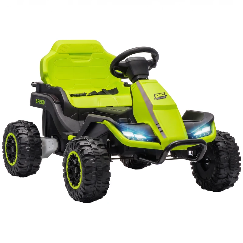 Qaba 24V Kids Electric Ride On Car with Dual Motors, Remote Control, 4-Wheel Suspension, Soft Start for 3-6 Years, Green