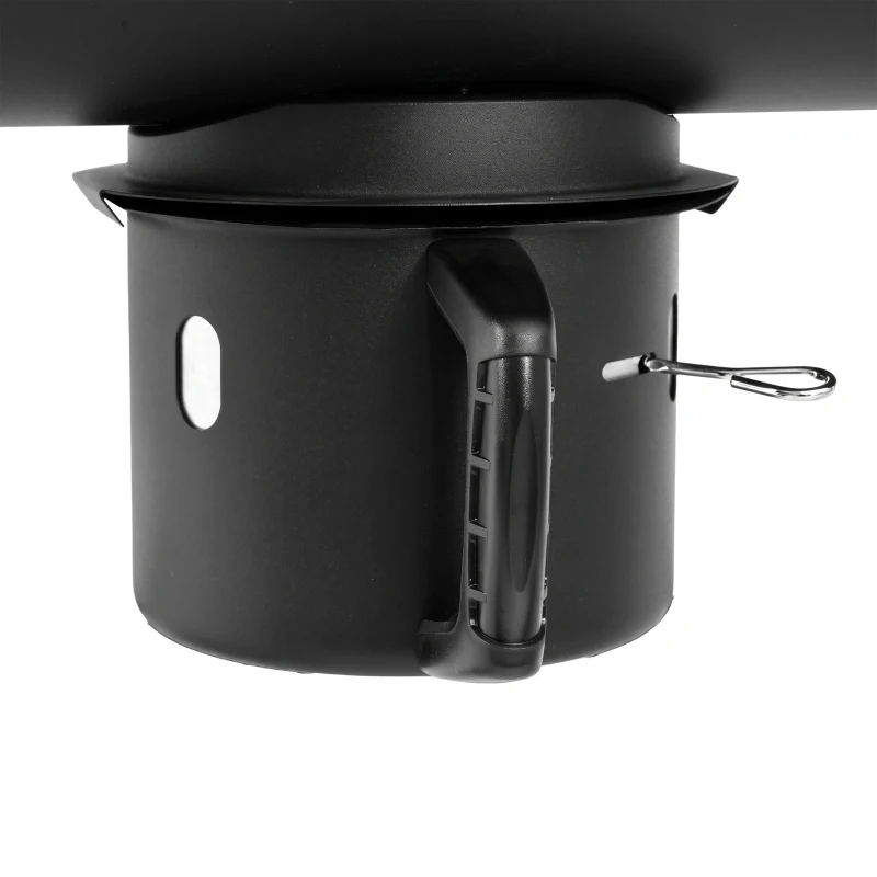 Outsunny Barrel Charcoal BBQ Smoker, Barbecue with 420 sq.in. Cooking Area, Wheels, Ash Catcher, Black