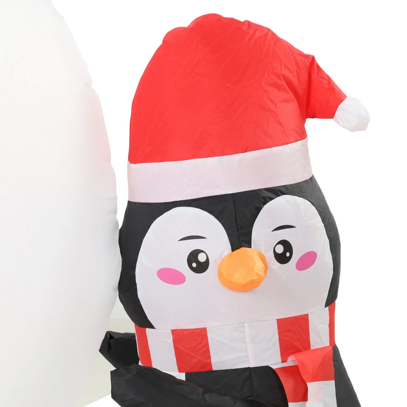 Outsunny Christmas Blow Up Outdoor Decorations, 8FT Christmas Inflatables Snowman with Colorful LED Light for Indoor