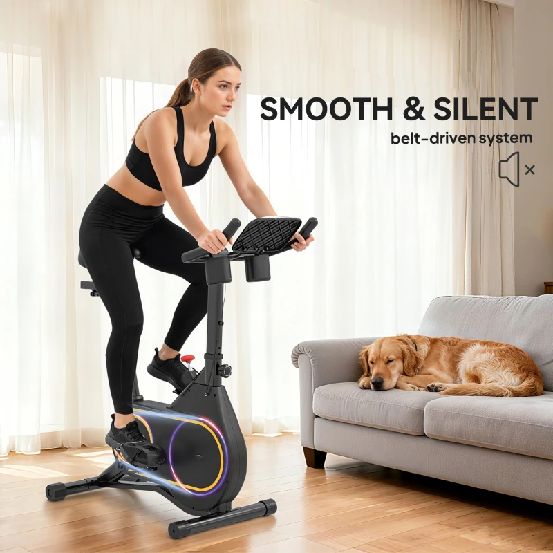 Soozier Exercise Bike, Magnetic Resistance Exercise Bike with LCD Display, Low Noise Stationary Indoor Cycling Bike for Home