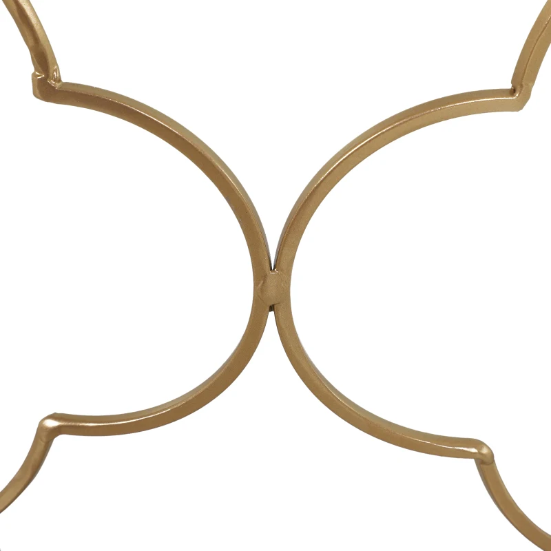 HOMCOM Set of 2 Nesting Table Coffee End Table Set Modern for Living room Furniture Decor Gold Tempered Glass
