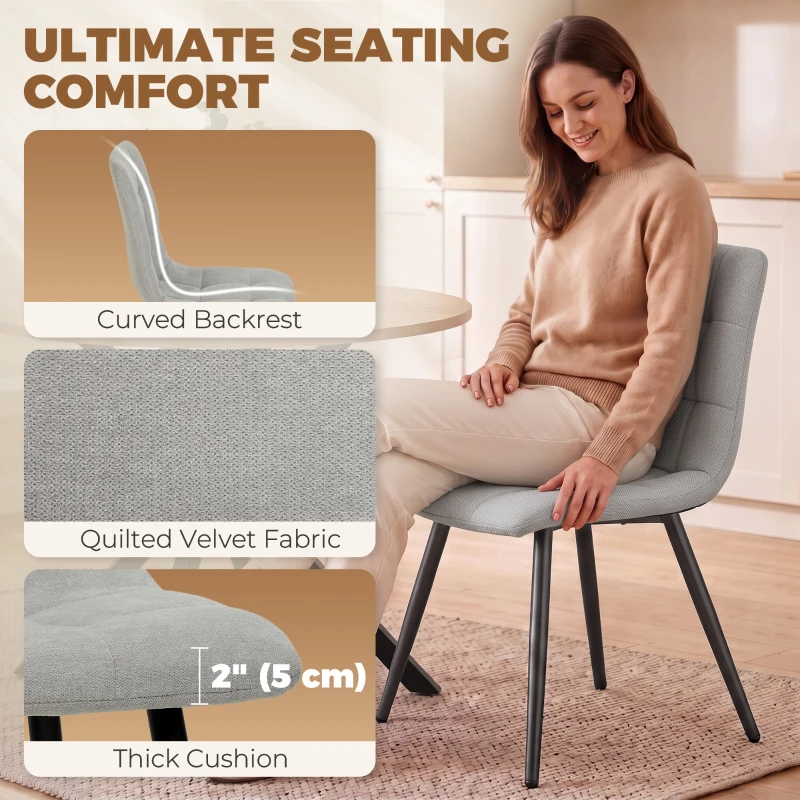 HOMCOM Dining Table Set Industrial Kitchen Table Chairs for 4 Round Table Steel Frame, Oak and Grey
