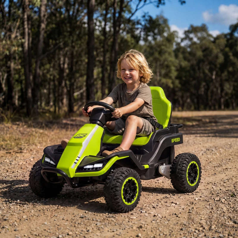 Qaba 24V Kids Electric Ride On Car with Dual Motors, Remote Control, 4-Wheel Suspension, Soft Start for 3-6 Years, Green