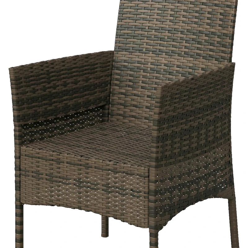 Outsunny 4 Pieces Wicker Outdoor Balcony Furniture Set Rattan Patio Furniture Set with Loveseat Chairs Glass Coffee Table Navy Blue