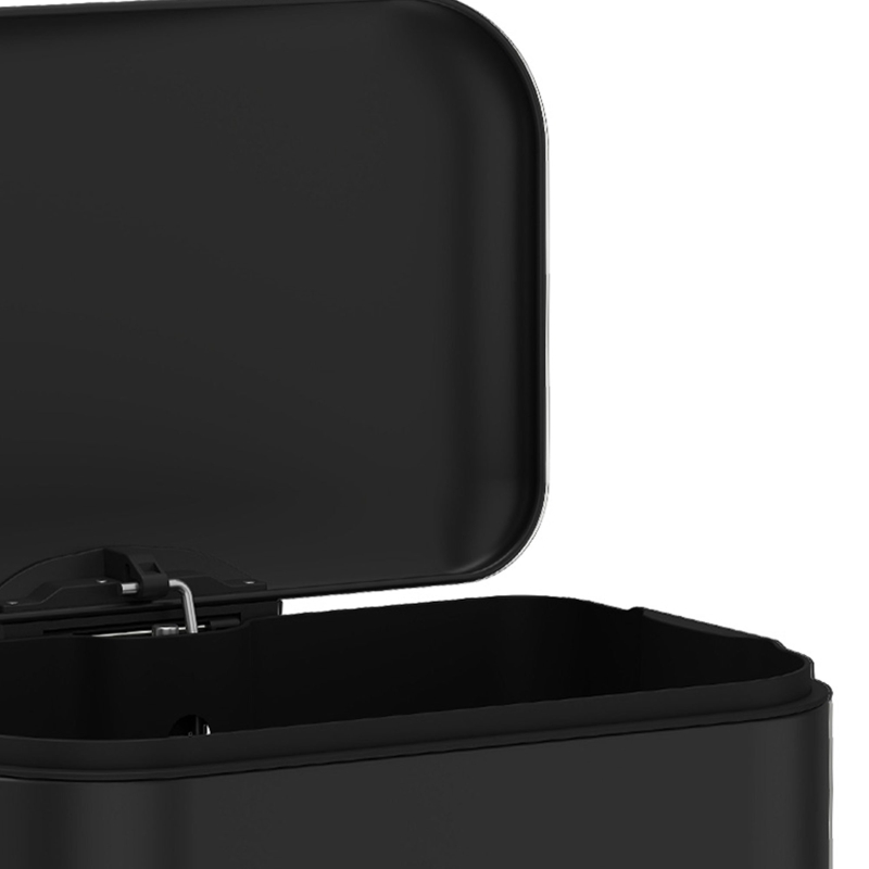 HOMCOM 13.2 Gallon Garbage Can, Slim Stainless Steel Trash Can with Removable PP Inner Bucket, Soft-Close Lid, Black