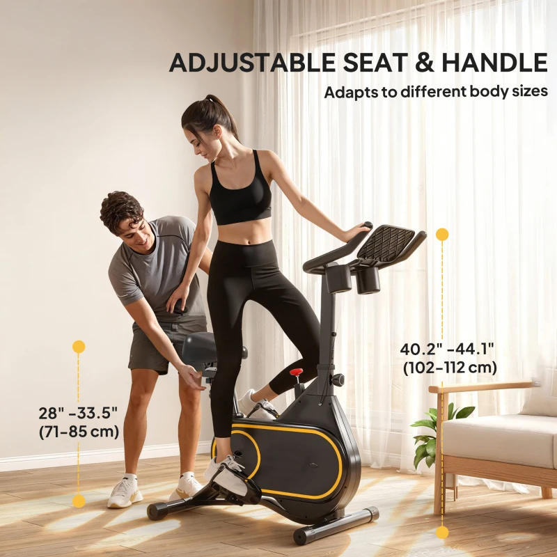 Soozier Exercise Bike, Magnetic Resistance Exercise Bike with LCD Display, Low Noise Stationary Indoor Cycling Bike for Home