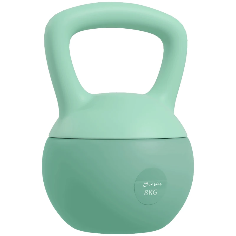 Soozier 18 lb Soft Kettlebell, Sand Filled Weight w/ Grip Handle, Kettlebell Weight for Full Body Workout, Green